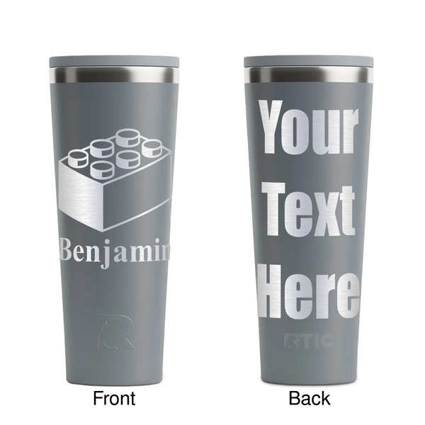 Building Blocks Grey RTIC Everyday Tumbler - 28 oz. - Front and Back