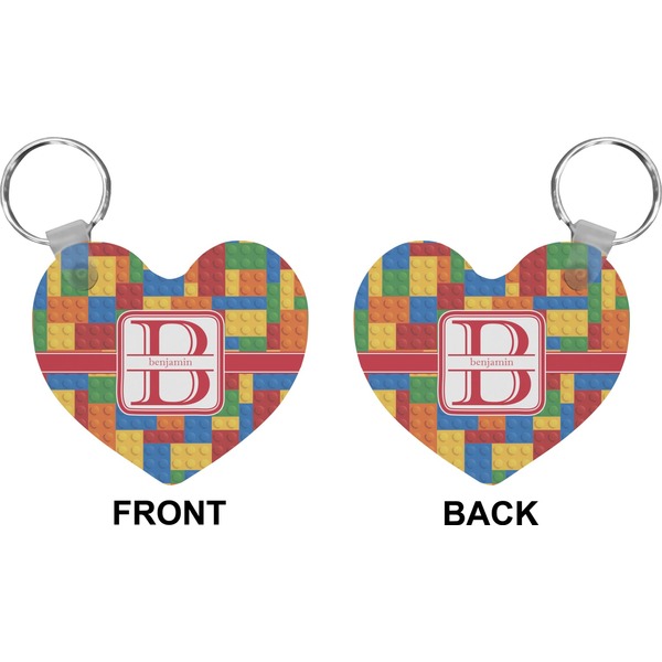 Building Blocks Heart Keychain (Front + Back)