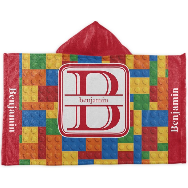 Custom Building Blocks Kids Hooded Towel (Personalized)
