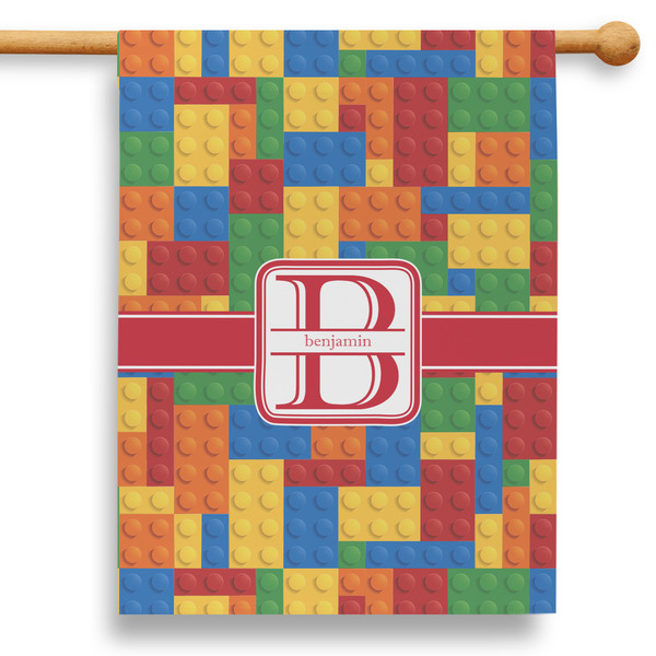 Custom Building Blocks 28" House Flag (Personalized)