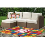 Building Blocks Indoor / Outdoor Rug - Custom Size w/ Name and Initial