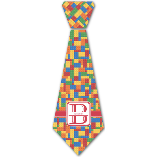 Custom Building Blocks Iron On Tie - 4 Sizes w/ Name and Initial