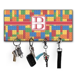Building Blocks Key Hanger w/ 4 Hooks w/ Name and Initial
