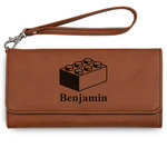 Building Blocks Ladies Leatherette Wallet - Laser Engraved - Rawhide (Personalized)