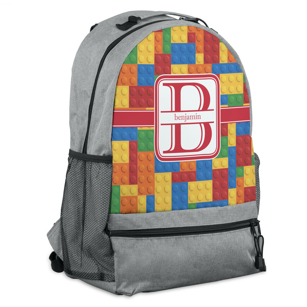 Custom Building Blocks Backpack - Grey (Personalized)