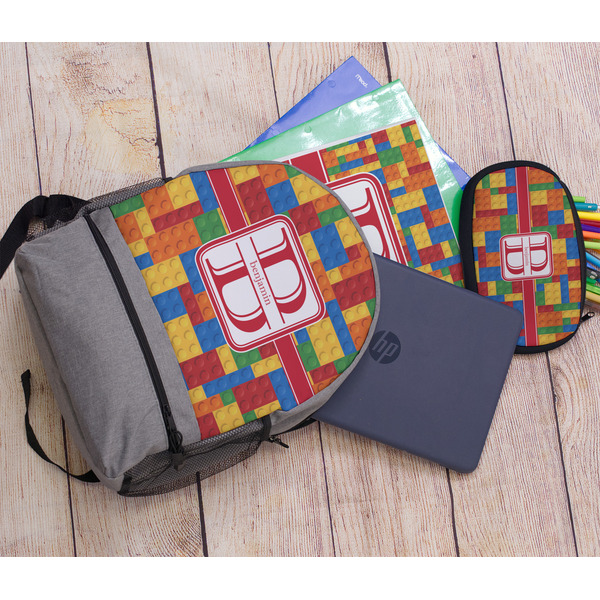 Building Blocks Large Backpack - Gray - With Stuff