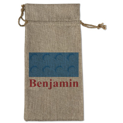 Building Blocks Large Burlap Gift Bag - Front (Personalized)