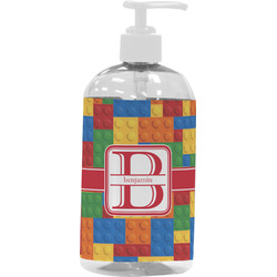Building Blocks Plastic Soap / Lotion Dispenser (16 oz - Large - White) (Personalized)