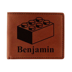 Building Blocks Leatherette Bifold Wallet - Single Sided (Personalized)