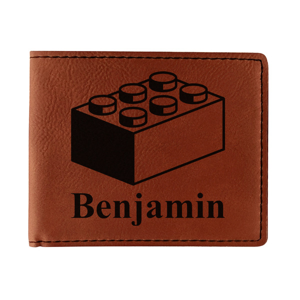 Custom Building Blocks Leatherette Bifold Wallet (Personalized)