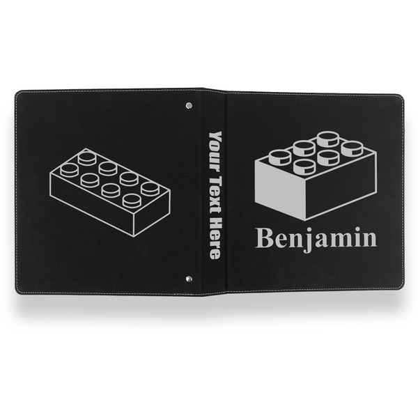 Building Blocks Leather Binder - 1" - Black- Back Spine Front View