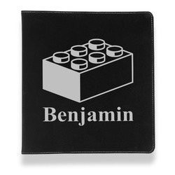 Building Blocks Leather Binder - 1" - Black (Personalized)