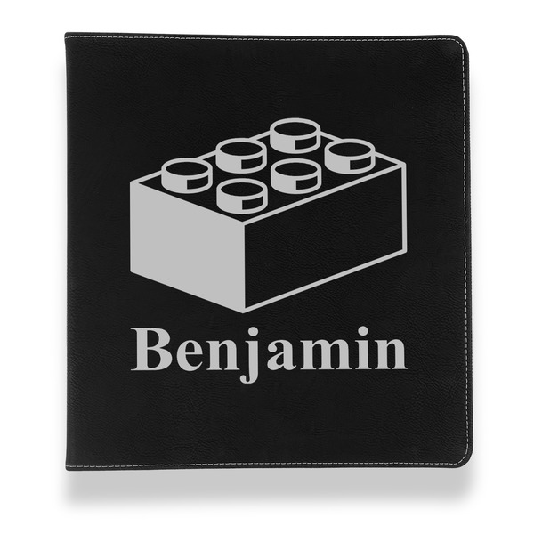 Custom Building Blocks Leather Binder - 1" - Black (Personalized)