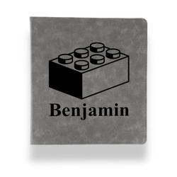 Building Blocks Leather Binder - 1" - Grey (Personalized)