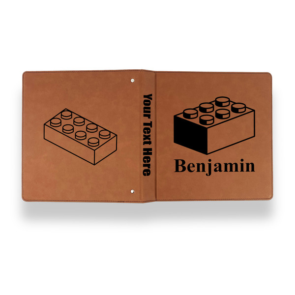 Building Blocks Leather Binder - 1" - Rawhide - Back Spine Front View
