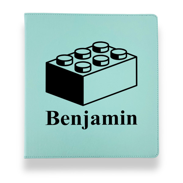 Building Blocks Leather Binders - 1" - Teal - Front View