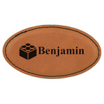 Building Blocks Leatherette Oval Name Badge with Magnet (Personalized)