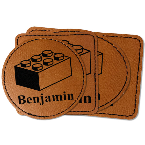Custom Building Blocks Faux Leather Iron On Patch (Personalized)