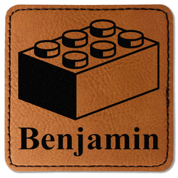 Building Blocks Faux Leather Iron On Patch - Square (Personalized)