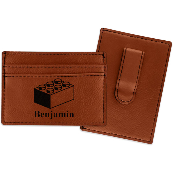 Custom Building Blocks Leatherette Wallet with Money Clip (Personalized)