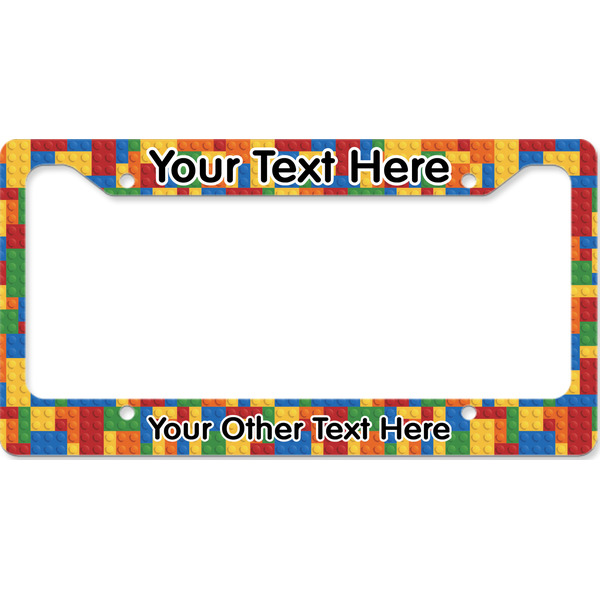 Custom Building Blocks License Plate Frame - Style B (Personalized)