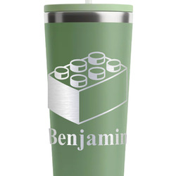 Building Blocks RTIC Everyday Tumbler with Straw - 28oz - Light Green - Single-Sided (Personalized)