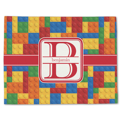 Building Blocks Single-Sided Linen Placemat - Single w/ Name and Initial