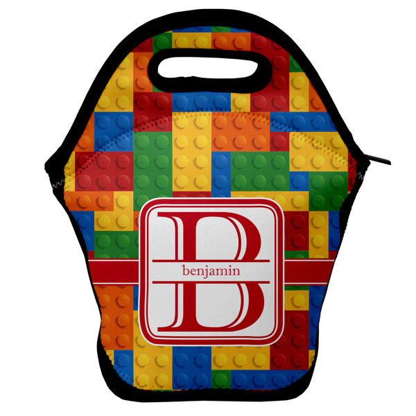 Custom Building Blocks Lunch Bag w/ Name and Initial
