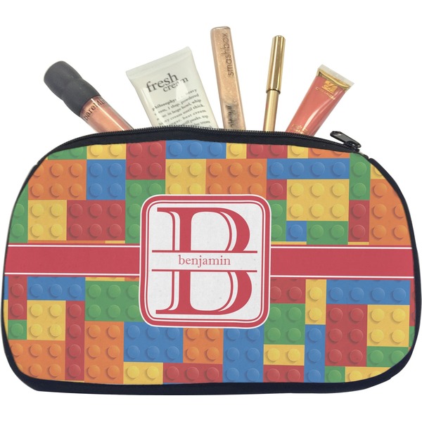 Custom Building Blocks Makeup / Cosmetic Bag - Medium (Personalized)