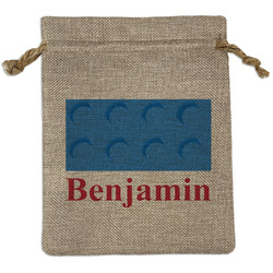Building Blocks Medium Burlap Gift Bag - Front (Personalized)