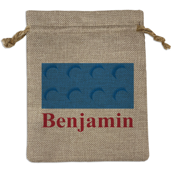 Custom Building Blocks Burlap Gift Bag (Personalized)
