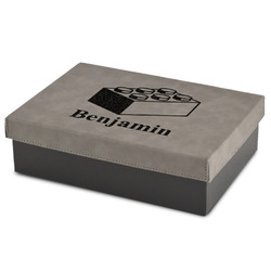 Building Blocks Gift Boxes w/ Engraved Leather Lid (Personalized)