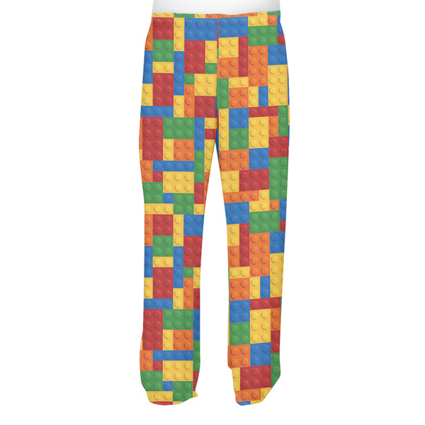 Building Blocks Men's Pjs Back - on model