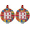 Building Blocks Metal Ball Ornament - Front and Back