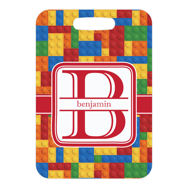 Building Blocks Metal Luggage Tag - Front Without Strap