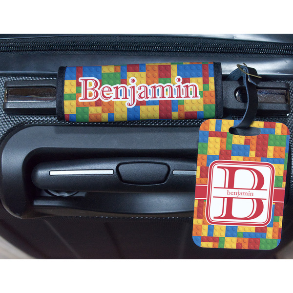 Building Blocks Metal Luggage Tag & Handle Wrap - In Context