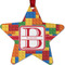 Building Blocks Metal Star Ornament - Double Sided w/ Name and Initial
