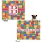 Building Blocks Microfleece Dog Blanket - Large- Front & Back