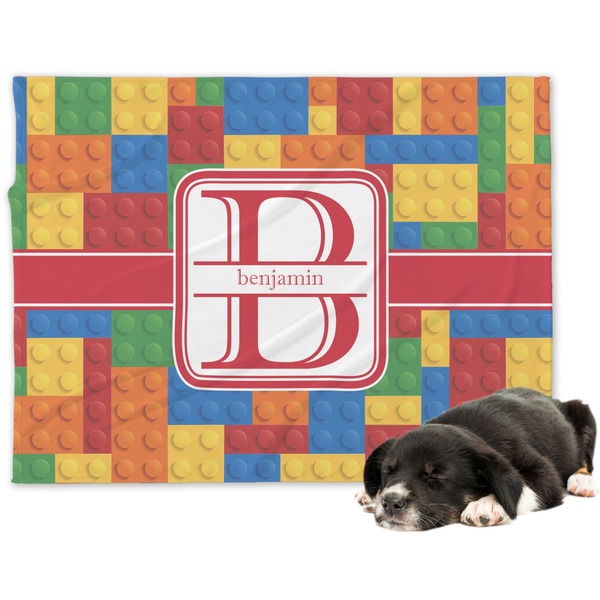 Custom Building Blocks Dog Blanket (Personalized)