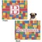 Building Blocks Microfleece Dog Blanket - Regular - Front & Back