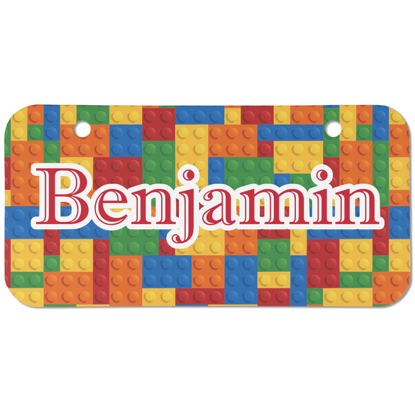 Custom Building Blocks Mini/Bicycle License Plate (2 Holes) (Personalized)