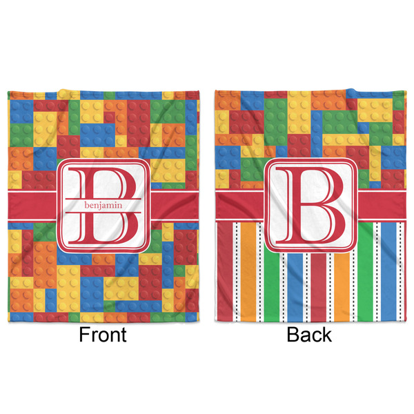 Building Blocks Minky Blanket - 50"x60" - Double Sided - Front & Back