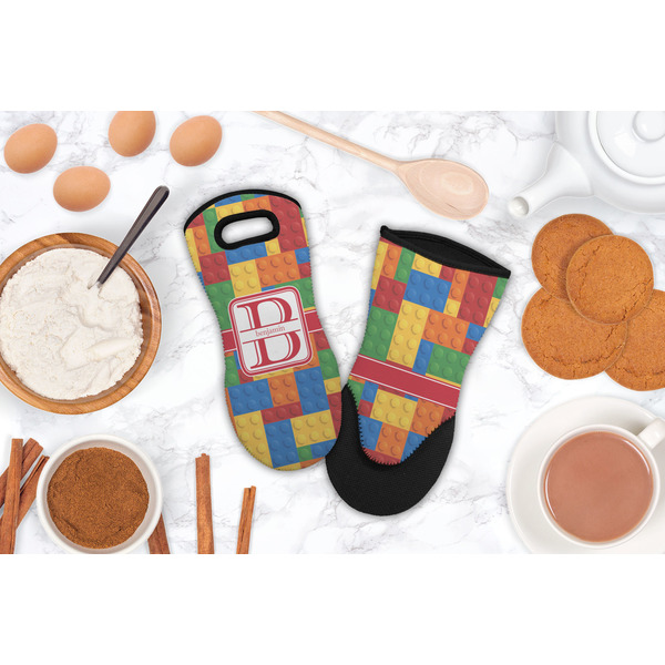 Building Blocks Neoprene Oven Mitt - Lifestyle Image