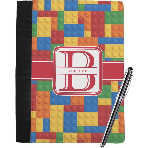 Custom Building Blocks Notebook Padfolio - Large w/ Name and Initial