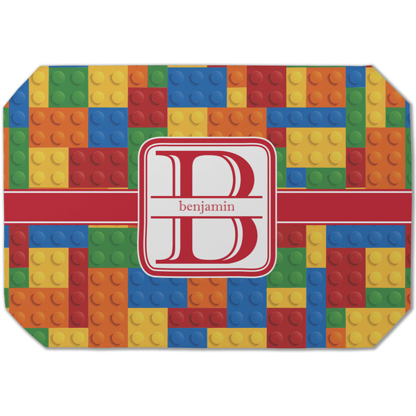 Custom Building Blocks Dining Table Mat - Octagon (Single-Sided) w/ Name and Initial
