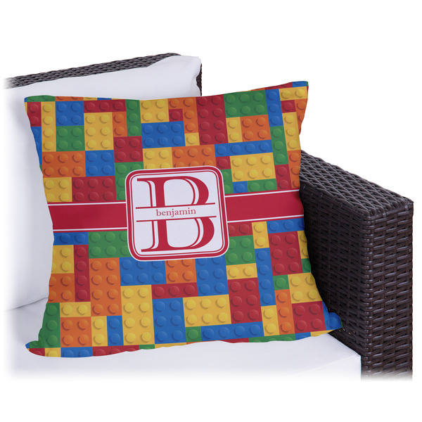 Custom Building Blocks Outdoor Pillow (Personalized)