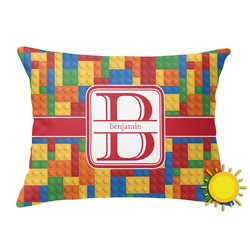 Building Blocks Outdoor Throw Pillow (Rectangular) (Personalized)