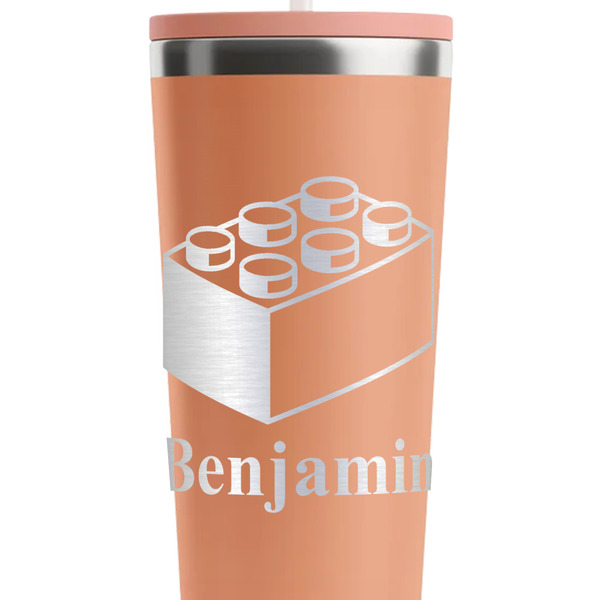 Building Blocks Peach RTIC Everyday Tumbler - 28 oz. - Close Up
