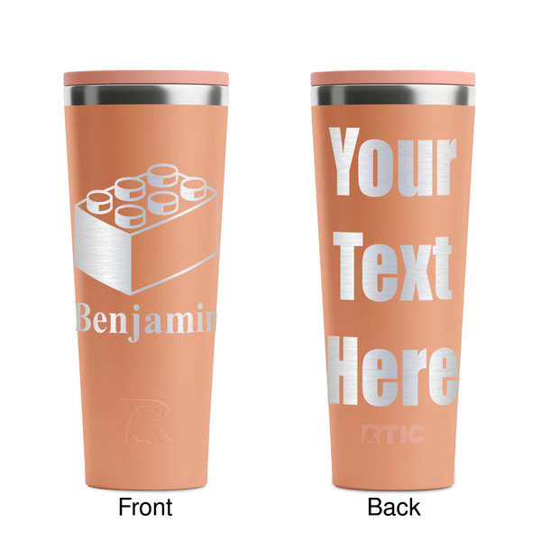 Building Blocks Peach RTIC Everyday Tumbler - 28 oz. - Front and Back