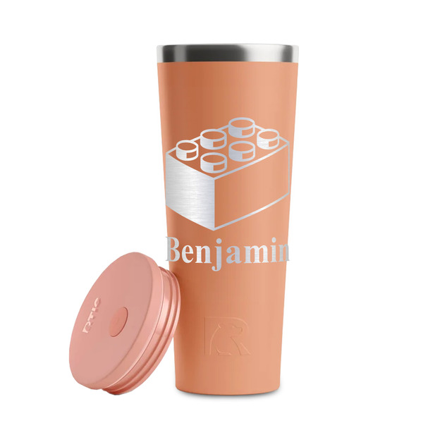 Building Blocks Peach RTIC Everyday Tumbler - 28 oz. - Lid Off